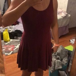 Maroon/red basic and cute skater dress